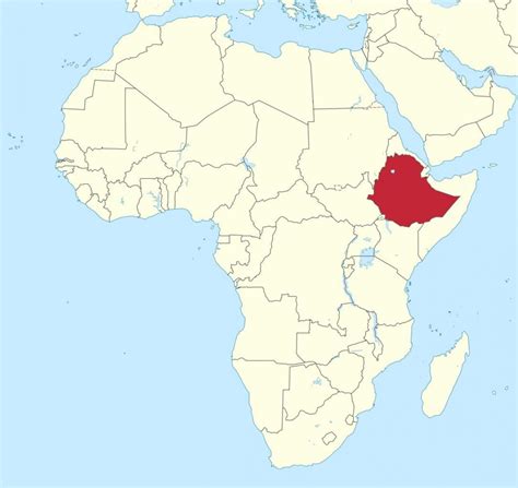 Etiópia mapa de áfrica - Mapa da áfrica, mostrando a Etiópia (África Oriental África)