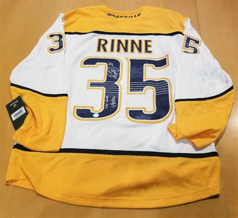 I remember years ago when osgood scored for the wings and a reporter asked stu grimson how he felt about being outscored by his team's goalie (osgood had 1g, 2a, grimson. Pekka Rinne Nashville Predators Autograph Fanatics Jersey ...