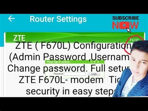 If you know of a username or password for any zte routers, please let us know and we'll get it added to our site. IN HINDI , CONFIGURATION ZTE (F670L) ROUTER , CHANGE ...