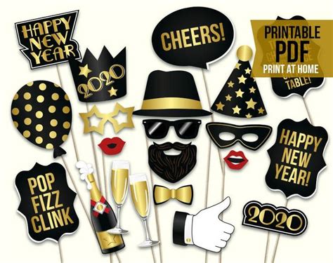 You might be having a a large gathering or maybe even a small family get together. New Years Eve props: printable PDF. 2020 New Years Eve ...