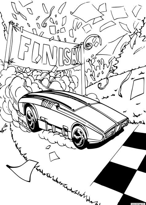 Les enfants sont nombreux à adorer jouer avec ces petites voitures (et les papas aussi !), et ces coloriages sont. Coloriage Hot Wheels Voitures Finish Dessin Hot Wheels à imprimer