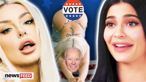 Tana mongeau is an american internet personality, youtube star, musician, model, and actress who has gained popularity with her storytime videos and similar comedy videos. Kylie Jenner & Tana Mongeau STRIP DOWN To Promote Voting ...