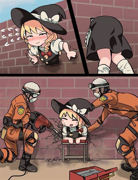 Anything can happen now that sarah is stuck in the wall. What is the appeal of the 'stuck in a wall' trope in anime ...