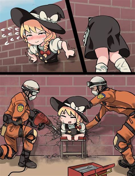 Stuck in the wall gril. What is the appeal of the 'stuck in a wall' trope in anime ...