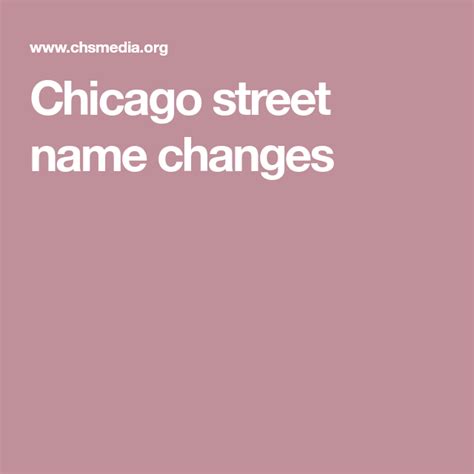 Check spelling or type a new query. Chicago street name changes | Chicago street, Street names ...