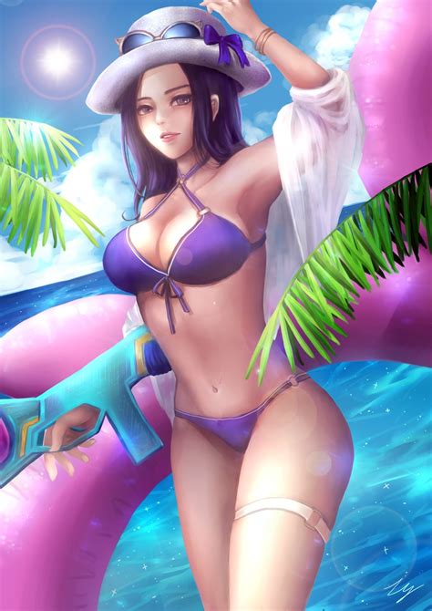 Throughout the game's formative years, missions were not tracked within the client and rewards were distributed manually by riot games inc., which was. Pool Party Caitlyn | Wallpapers & Fan Arts | League Of ...