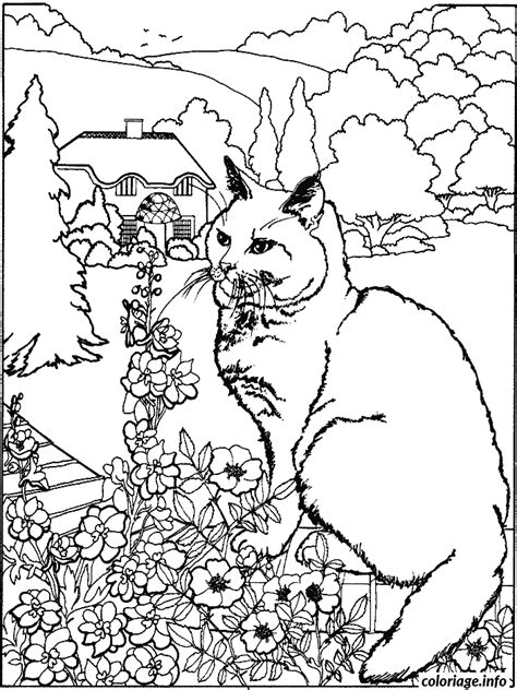 Vos enfants aiment les chats? Coloriage Chat Et Des Fleurs dessin