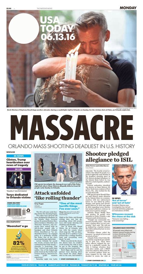 USA Today | Today's Front Pages | Newseum | Usa today, Newspaper ...
