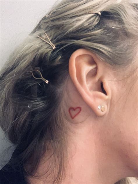 Behind ear micro heart tattoo | Tattoo behind ear, Heart tattoo behind ...
