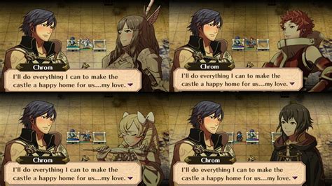You should probably skip this for now, head to marriage and children and read from there. Fire Emblem: Awakening-Chrom Marriage Scenes (Chapter 11) - YouTube