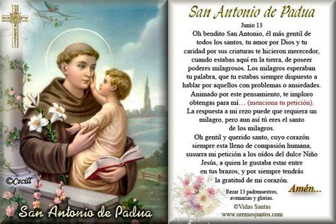 Entérate más en nuestra fampage @simplementeamigossitiooficial o suscribete a. San Antonio de Padua 13 de Junio | Prayer images, Catholic ...