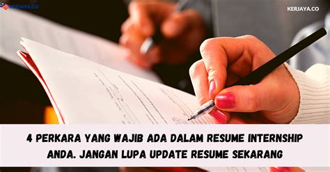 Dalam penulisan cv tidak ada batasan maksimal halamannya. 4 Perkara Yang Wajib Ada Dalam Resume Internship Anda ...