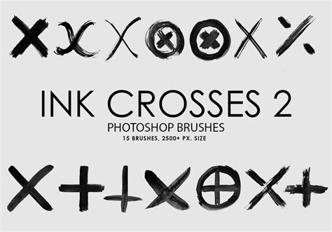 Чего не хватает на сайте? Free Ink Crosses 2 Photoshop Brushes - Free Photoshop ...