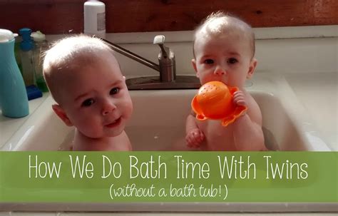 This will allow you to keep one hand on the baby at all times. How We Do Bath Time With Twins (without a bath tub!)
