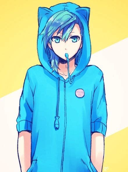 (celle du anime boy avec son loup). kawaii in blue neko boy - Anime Boys Picture (183145)