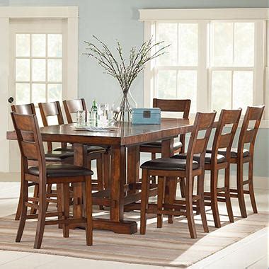 The lovely high counter table, stylish slim chairs with backrests and an impressive chandelier make the kitchen in this bright interior incredibly. Ziva Counter-Height Dining 9-Piece Set - Sam's Club