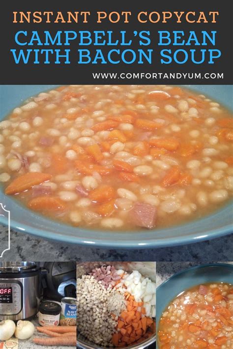 I tried this recipe since i had a campbell's tomato soup on hand. Instant Pot Copycat Campbell's Bean with Bacon Soup ...