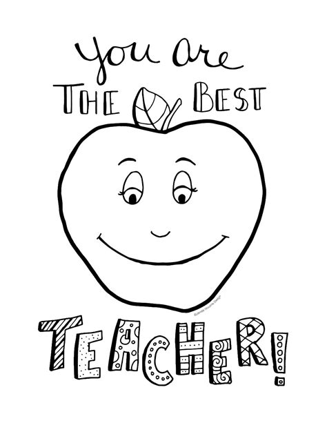 New free coloring pages stay creative at home with our latest. The Best Teacher Teacher Appreciation Coloring Page ...