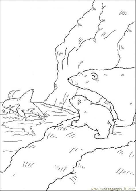 Polar Bear Says Thank You To The Whale Coloring Page ...