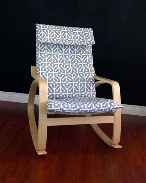 It was a little beaten up but her brother sanded it back instead of going out and buying a couple of rocking chair cushions, we recycled an old fuzzy checkered blanket and re covered an even older cushion. Gray IKEA POÄNG Chair Cover, Aruba | Rocking chair pads ...