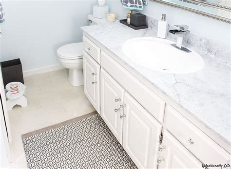 Diy giani marble countertop paint kits can also be used for bringing your dated furniture back to life! One Room Challenge Final Reveal - Bathroom | Painting ...
