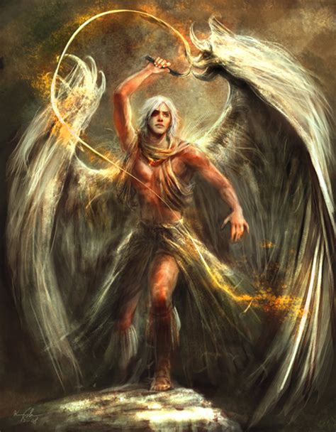 סַמָּאֵל‎, sammāʾēl, 'venom of god, poison of god'1 or 'blindness of god, left one of samael's greatest roles in jewish lore is that of the main angel of death and the head of satans. 34 Gratifying Angelic-Themed Illustration Artworks | Naldz ...
