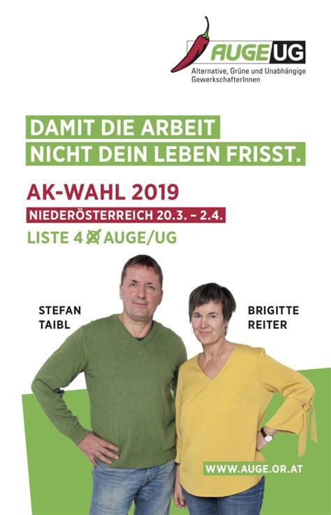 Hier erfährst du, warum das so ist und wann die wahl. AK-Wahl 2019 - wer - wann - wo - warum die AUGE/UG - AUGE ...