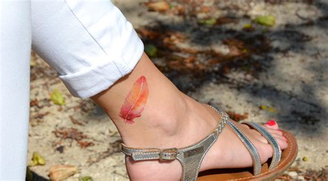 Great for scrap booking, cards, stickers, cupcake toppers. Pink watercolor feather temporary tattoo