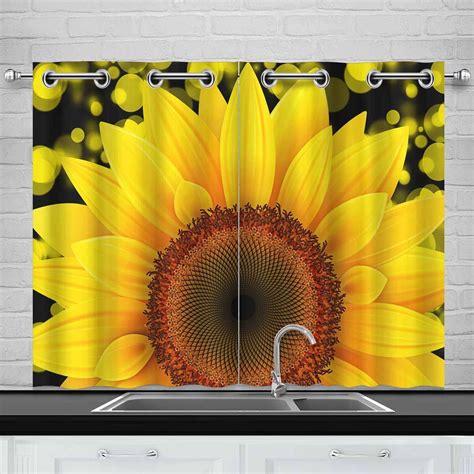 Thousands of items $14.99 or less. MKHERT Sunflower Window Curtain Kitchen Curtain 26x39 inch ...