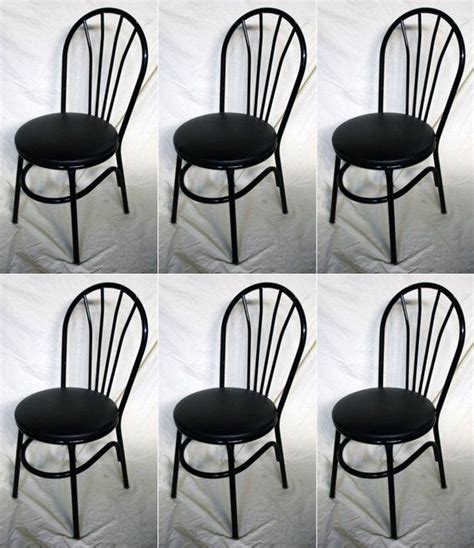 Get the best deals on kitchen vintage/retro chairs. Set of 8 Vintage Old Black Steel Metal Bistro Cafe ...