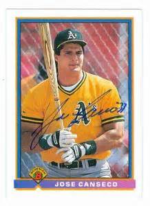 Is a jose canseco rookie card on your mind? Jose Canseco autographed baseball card (Oakland Athletics ...