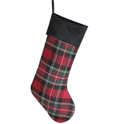 Get your home ready for the holidays. Red Plaid Stocking | Plaid stockings, Christmas socks ...