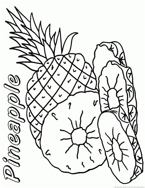 Hand drawn sketch slice pineapple in color vector. Pineapple Coloring Pages