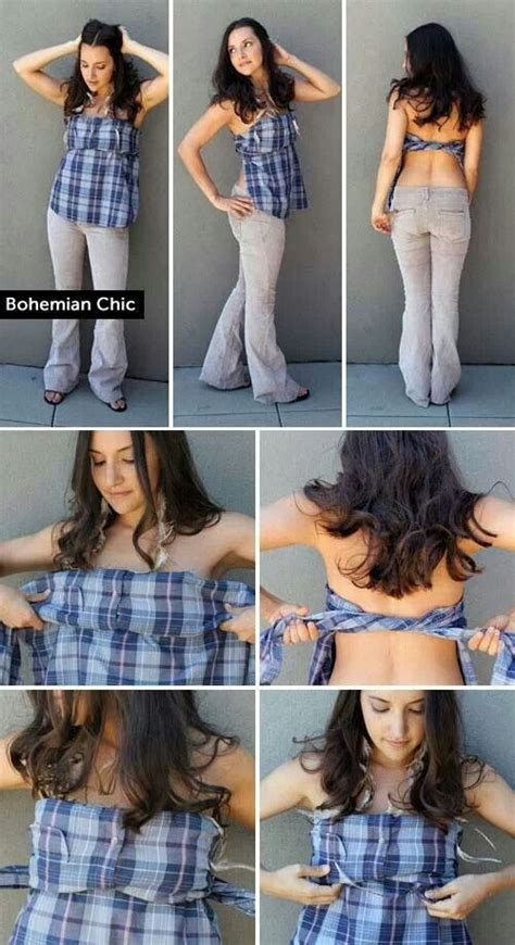 Bring your design to life. How to turn an oversized mens shirt into a half tube top ...