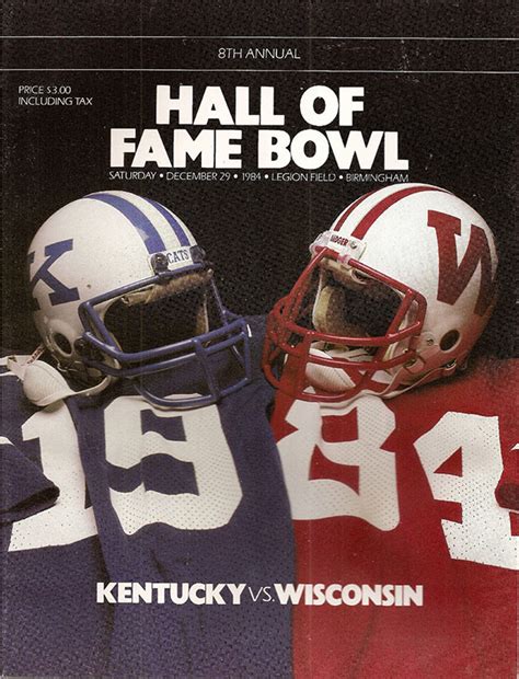 The hall of fame game kicks off enshrinement week powered by johnson controls, which is a part of the overall centennial celebration for the birth of the nfl. NCAA Bowl Game Program: 1984 Hall of Fame Classic