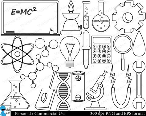 Download in under 30 seconds. Outline Laboratory - Set Clipart - Digital Clip Art ...