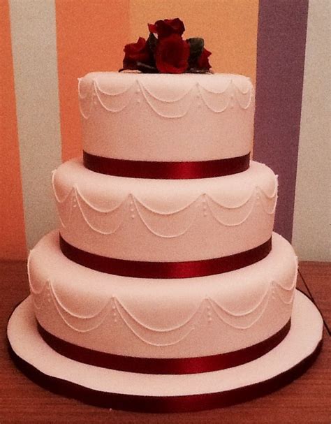 Manageable for any home baker. A lovely simple 3 tier Wedding Cake | Elegant wedding ...