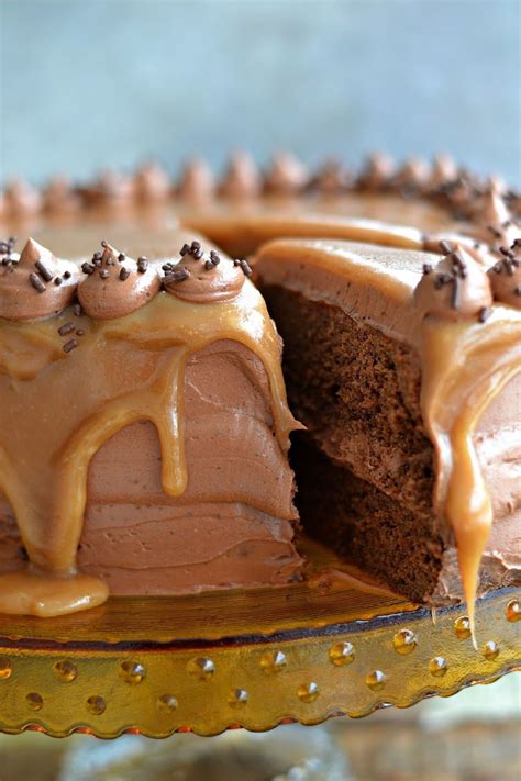 Tip the chocolate mousse mixture out onto the mud cake base and spread it gently with the spoon (photo 11), then level it out on top with an offset spatula. Chocolate Caramel Dream Cake | Sweet cakes, Chocolate ...