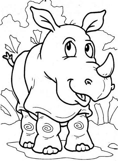 Baby Rhino Coloring Pages Free Coloring Library