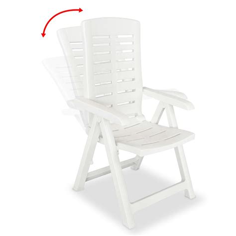 Plastic patio chairs aren't necessarily the most popular types of patio chairs on the market, but they do have their uses. vidaXL 4x Reclining Garden Chairs Plastic White Adjustable ...