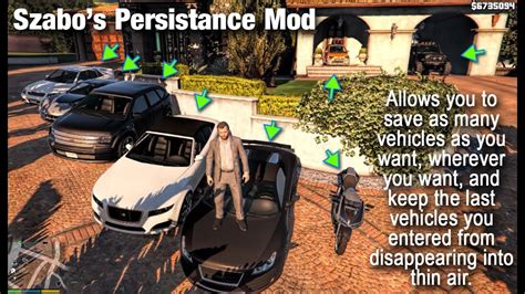 Not for use in online. GTA V PC MODS- Szabo's Persistance Mod save your car - YouTube