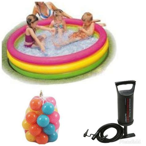 Kolam renang anak intex swim center pool 56483 jumbo transparent greenrp439.000 Kolam Renang Anak Pelangi BESAR 147x33 cm INTEX Sunset ...