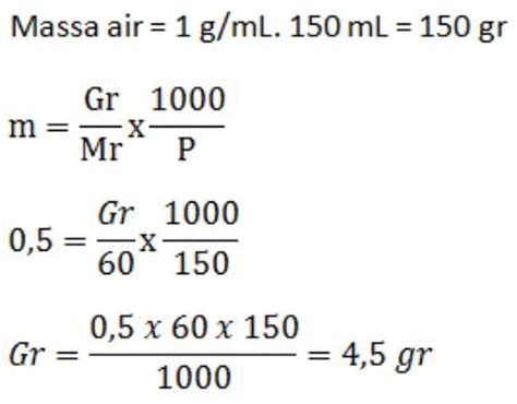 6 oz atau 250 ml. Berapa gram urea (CO(NH2)2) harus dilarutkan dalam 150 mL ...