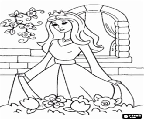 Umzäunt von einem holzzaun ist dieser garten ein großzügiger rückzugsort. Ausmalbilder Die Prinzessin im Palast-Garten zum ausdrucken