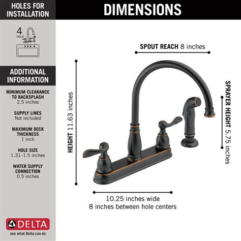 Replacement b&k* pressure balancing cartridge. Two Handle Kitchen Faucet 21996LF-OB | Delta Faucet