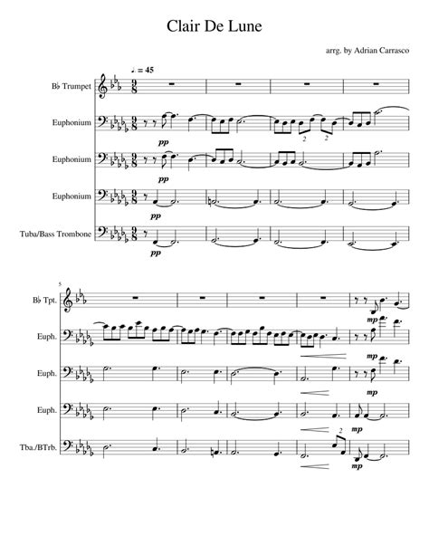 L'étude de la lune vide de course « the void of course moon » est un outil qui permet de prendre conscience de la fluctuation de nos émotions. Clair_De_Lune(Brass Ensemble) Sheet music for Trumpet ...