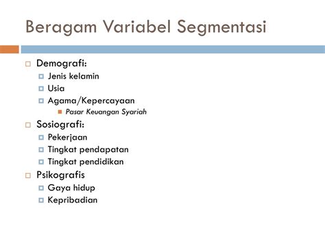 Segmentasi pasar dan analisis demografi. PPT - PEMASARAN PRODUK DAN JASA KEUANGAN ISLAM Pertemuan ...