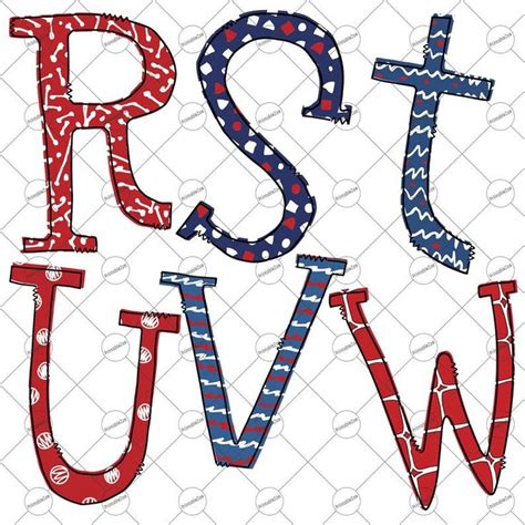 Pebbles present a video on learning 4 letter words. 4th of July Patriotic Doodle Alphabet Png Sublimation ...