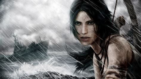 Tomb Raider, Lara Croft, Sturm Tag 1920x1080 Full HD 2K Hintergrundbilder, HD, Bild