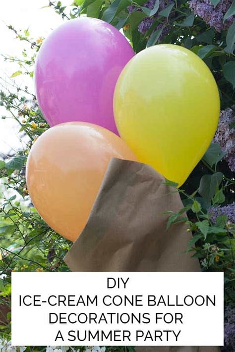 Are you quite interested in the idea of making an ice cream themed craft that looks very real indeed when it comes to texture but you're just not sure your kids are ready for the challenge of working with messy techniques like the ones we showed you. Ice-Cream Balloon Decorations for a Summer Party